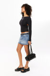 Ivy Backless Long Sleeve Top, BLACK - alternate image 4