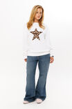 Bambie Crew Jumper, WINTER WHITE/CHEETAH STAR - alternate image 3