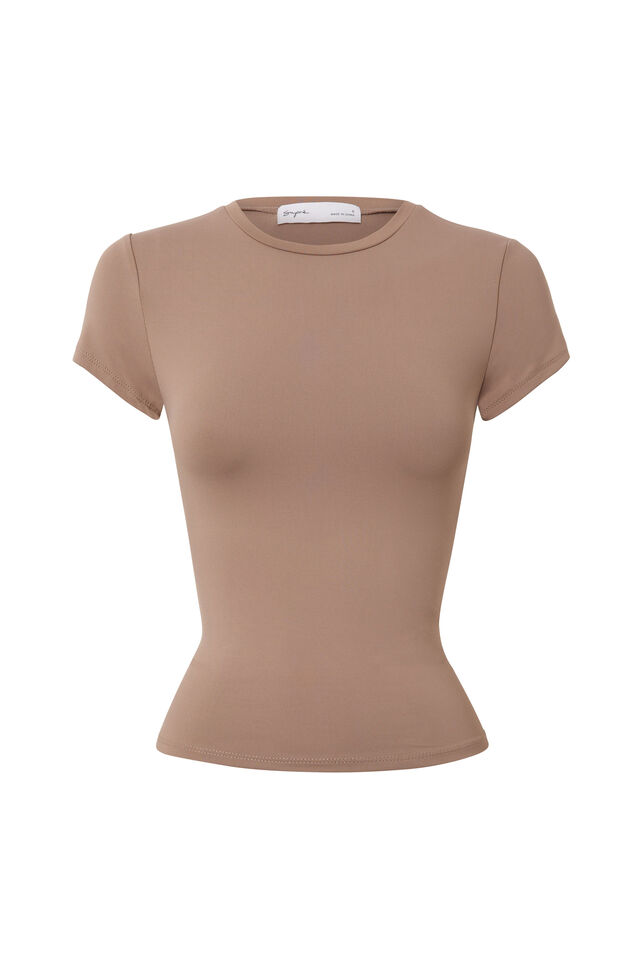 Luxe Longline Tee, TOFFEE TAUPE