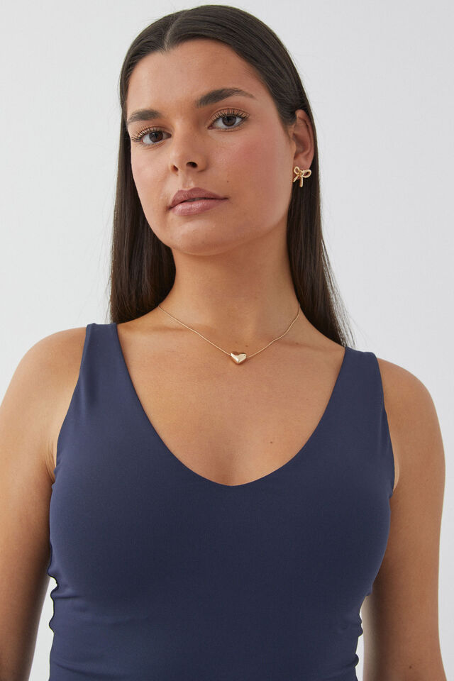 Luxe V Neck Tank, ALL STAR NAVY