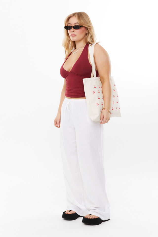 Soft Chelsea Halter Top, DEEP CHERRY