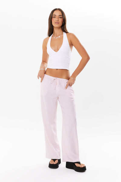Henley Relaxed Linen Pant, GRAPEFRUIT PINK STRIPE
