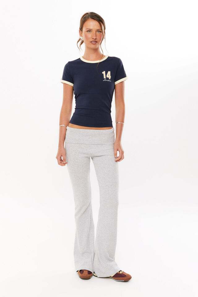 Candi Fitted Ringer Tee, ALL STAR NAVY/14 LONDON
