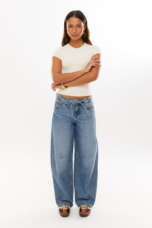 Low Rise Barrel Jean, ORLANDO BLUE