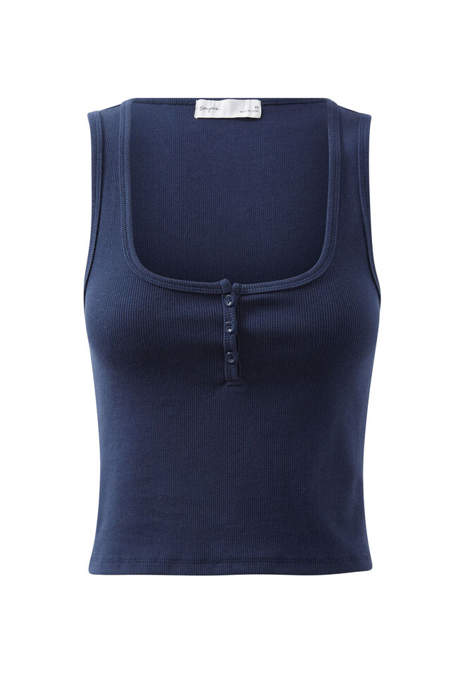 Hailey Henley Tank, ALL STAR NAVY