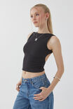 Tara Rib Backless Tank, BLACK - alternate image 1