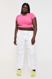 Alissa Fitted Crew Top, SPICY PINK