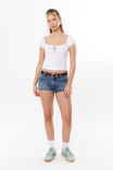 Jojo Short Sleeve Top, WHITE - alternate image 2