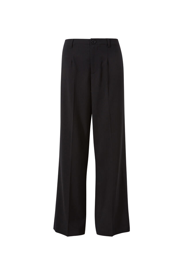 Drew Mid Rise Tailored Pant, BLACK