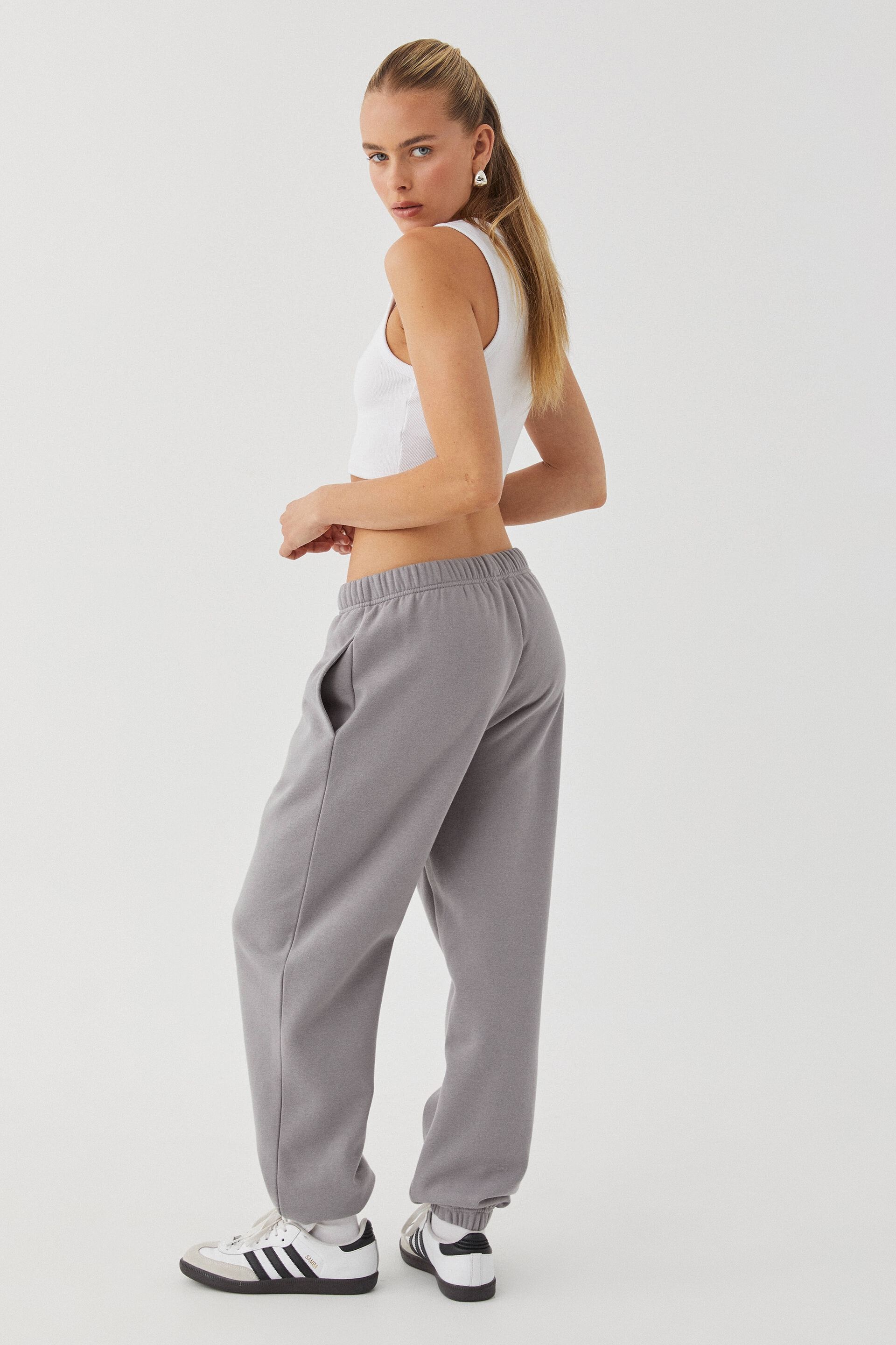 Grey womens track pants clearance