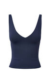 Luxe V Neck Tank, ALL STAR NAVY - alternate image 6