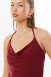 Soft Cowl Neck Halter Top, DEEP CHERRY - alternate image 4