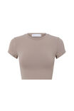 Luxe Cropped Short Sleeve Top, LATTE BROWN - alternate image 6