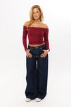 Soft Debbie Off The Shoulder Top, CHERRY RIPE - alternate image 2