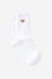EMBROIDERED TEDDY/WHITE