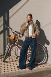 Brooke Cropped Faux Fur Jacket, WASHED LEOPARD - alternate image 1