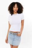 Cotton Fitted Tee, WHITE - alternate image 1