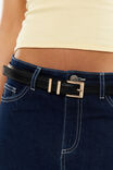 Classic Square Buckle Belt, BLACK/GOLD - alternate image 2