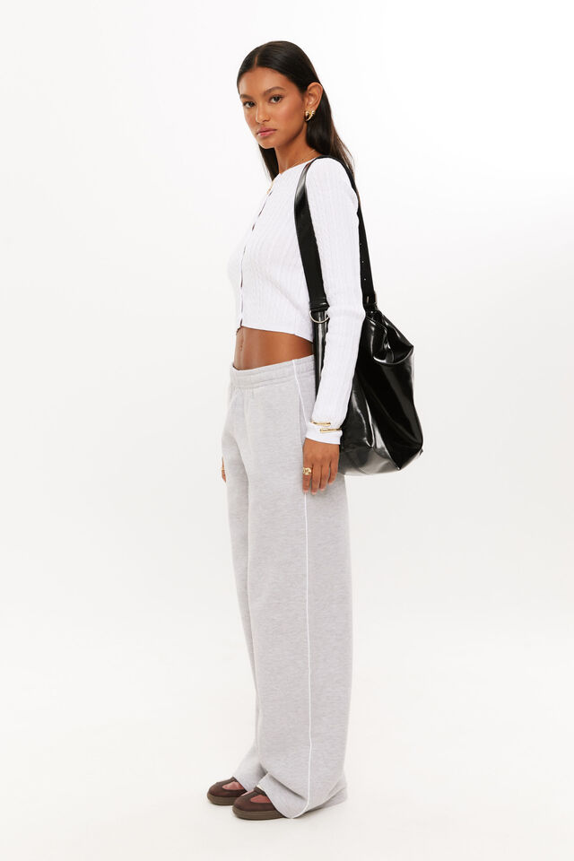 Jordyn Wide Leg Track Pant, GREY MARLE