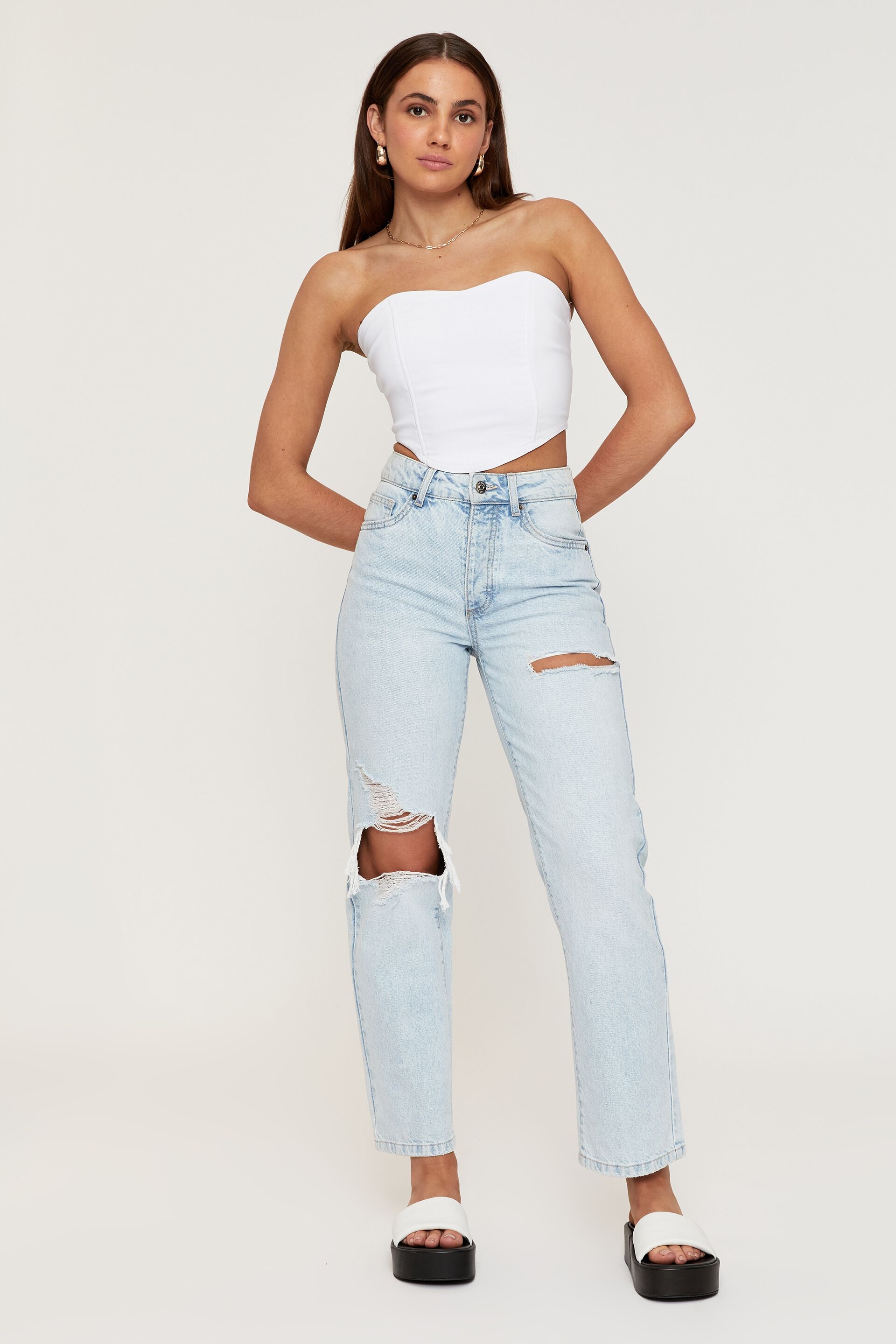 DSquared² Denim Cropped in Blue Womens Clothing Jeans Straight-leg jeans 