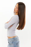 Riri Scoop Neck Long Sleeve Top, GREY MARLE - alternate image 5