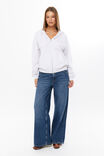 Josie Oversized Zip Through Hoodie, SNOW MARLE - alternate image 2