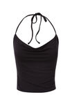 Soft Cowl Neck Halter Top, BLACK - alternate image 6