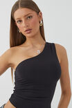 Soft Amelia One Shoulder Top, BLACK - alternate image 4