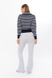 Jacqui Quarter Zip Knit Jumper, MERINGUE WHITE/NAVY LEAGUE - alternate image 3