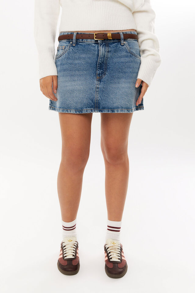 Maya Denim Mini Skirt, ARCTIC BLUE