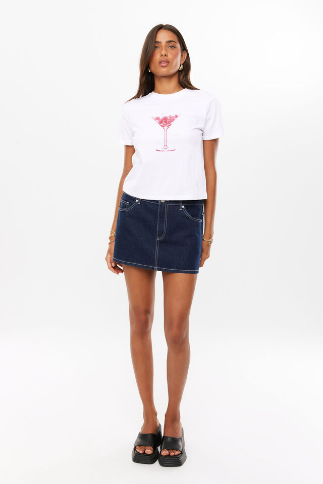 Everyday Graphic Tee, WHITE/CHERRYTINI