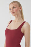 Luxe Square Scoop Bodysuit, DEEP CHERRY - alternate image 4