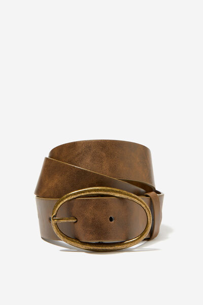 Antique Buckle Belt, DISTRESSED BROWN/ANTIQUE GOLD