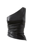 Pu Amelia One Shoulder Top, BLACK - alternate image 6