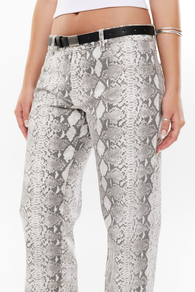 Low Rise Straight Jean, LOLA PYTHON GREY