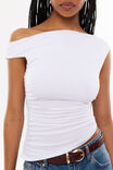 Soft Mia Ruched Top, WHITE - alternate image 4