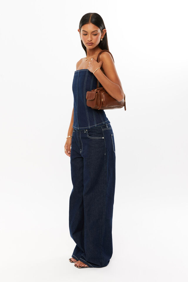 Delilah Denim Corset, INDIGO