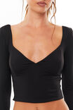 Luxe Kya Long Sleeve Top, BLACK - alternate image 4