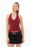 Luxe Halter Top, DEEP CHERRY - alternate image 1