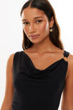 Soft Demi Cowl Neck Top, BLACK - alternate image 2