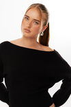 Pippa Off Shoulder Knit Jumper, BLACK - alternate image 2