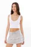 Elena Jersey Frill Mini Skirt, GREY MARLE - alternate image 1