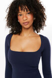 Elodie Square Neck Long Sleeve Top, NAVY LEAGUE - alternate image 4