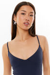 Luxe Strappy V Neck Cami, ALL STAR NAVY - alternate image 4