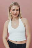 Luxe Halter Top, WHITE - alternate image 1