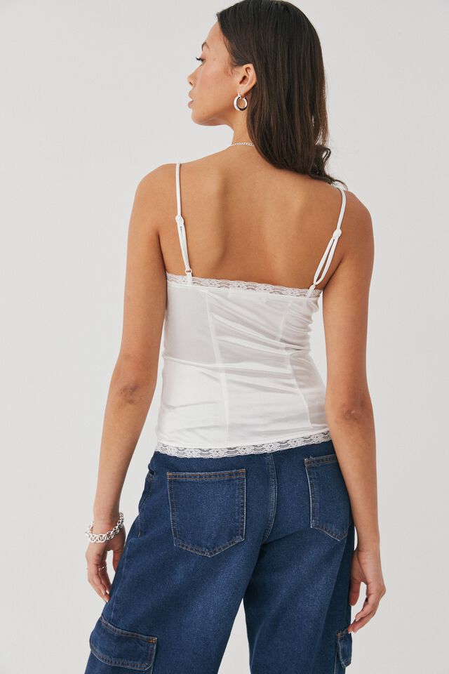 Iris Lace Cami, WHITE