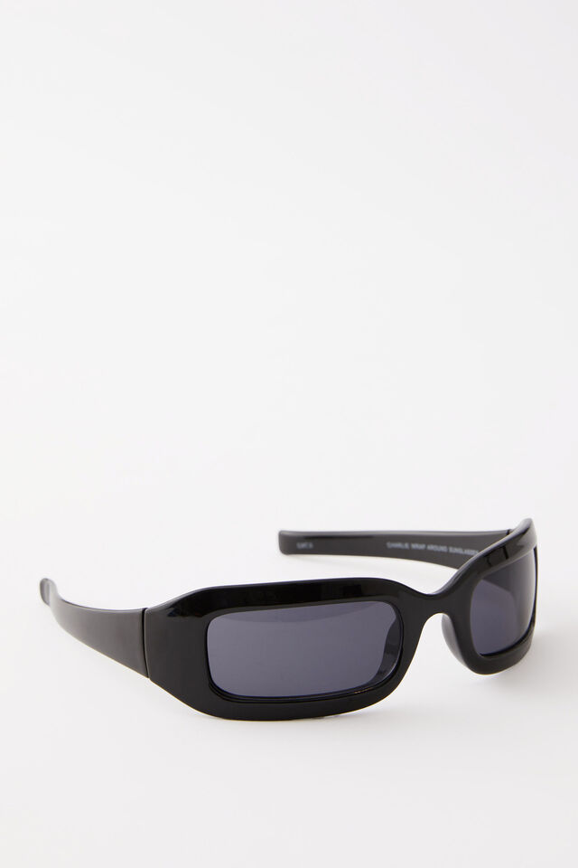 Charlotte Wrap Around Sunglasses, BLACK