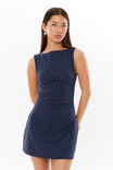 Maya A-Line Mini Dress, JANE SPOT NAVY WHITE - alternate image 2