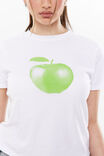 Green Apple Graphic Tee, WHITE/GREEN APPLE - alternate image 4