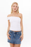 Soft Charlie Ruched Top, WHITE - alternate image 1